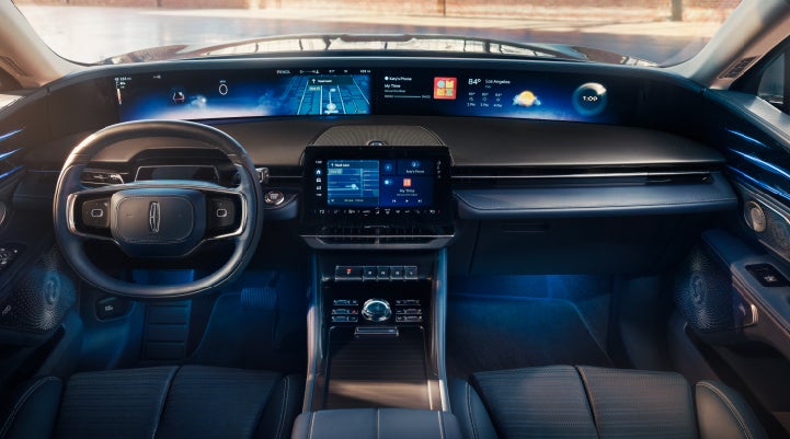 A large panoramic display is shown on the dashboard of a 2025 Lincoln Nautilus® SUV | Joe Rizza Lincoln of Orland Park in Orland Park IL